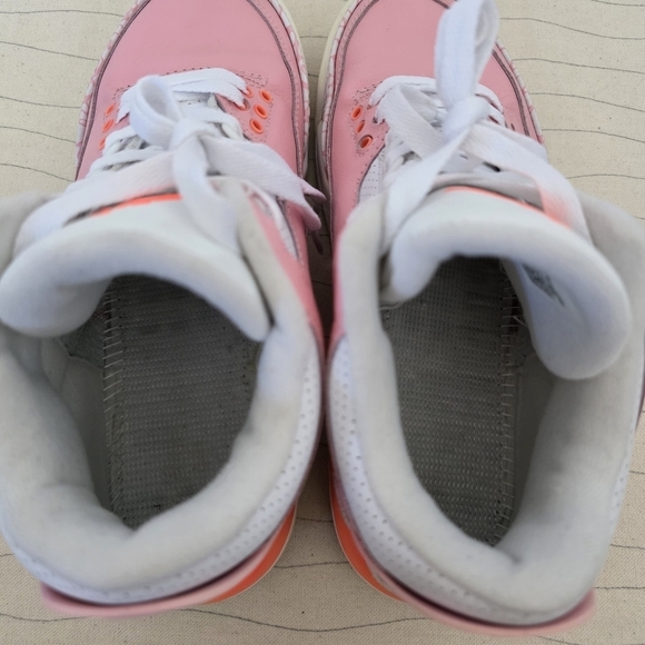 Air Jordan Womens Retro 3 Pink White Leather Sneakers Shoes CK9246-600 Size 8.5 - Picture 14 of 15
